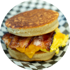Photo of Denver West Deli's Griddle Sammy Breakfast Sandwhich